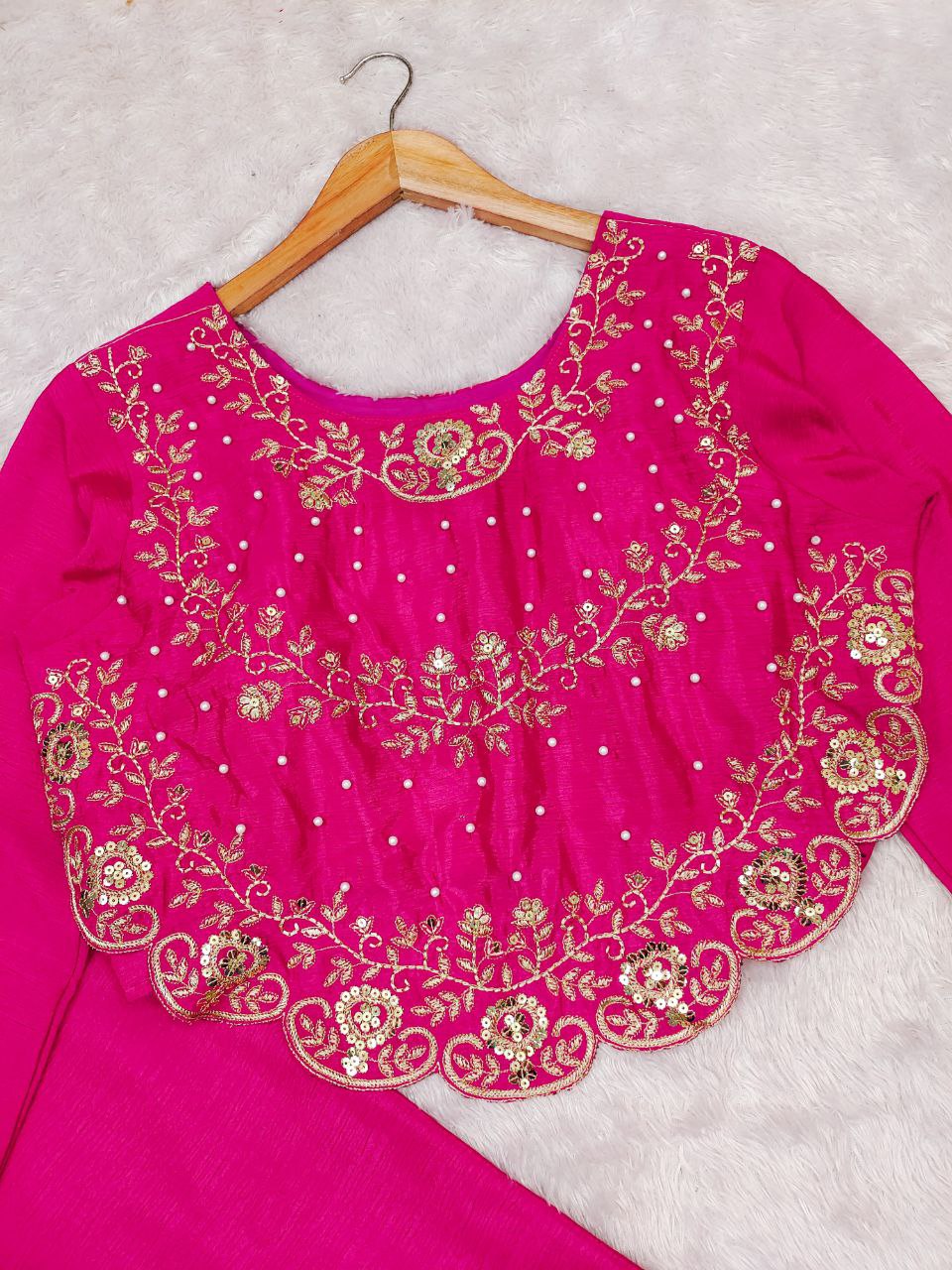 Stylish Pink Festive Wear Palazzo Set with Heavy Embroidery Work