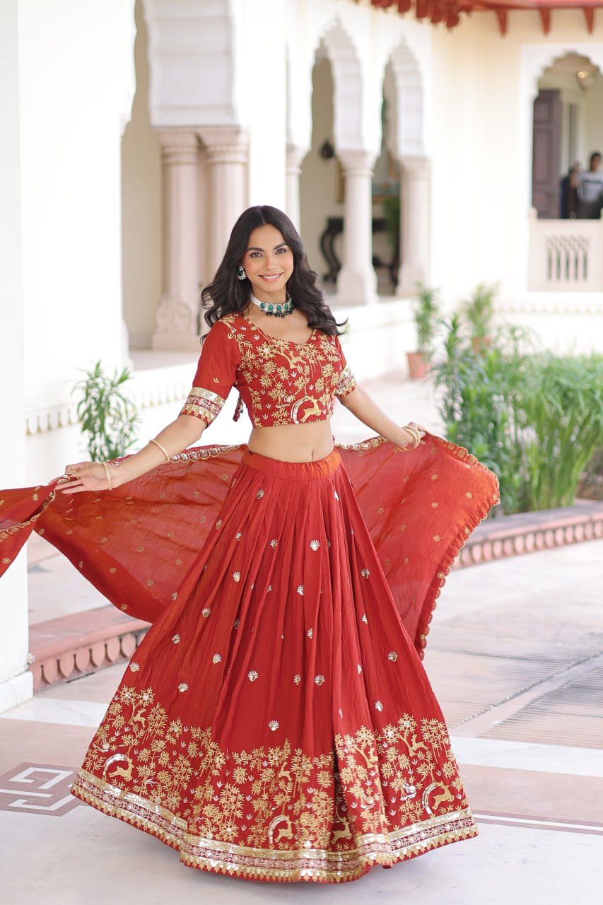 Designer Embroidered Lehenga Choli for Women with Dupatta | Wedding & Festive Wear Lehenga Set