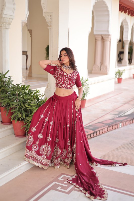 Premium Designer Vichitra Silk Lehenga Set – Elegance Tailored for Every Celebration