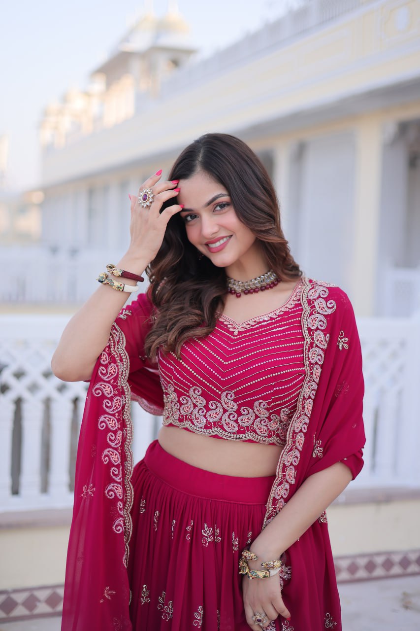 Designer Lehenga Choli for Women with Dupatta | Embroidered Wedding & Festive Wear Lehenga Set