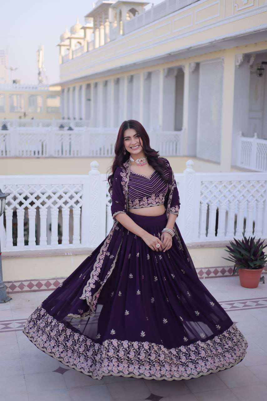 Designer Lehenga Choli for Women with Dupatta | Embroidered Wedding & Festive Wear Lehenga Set