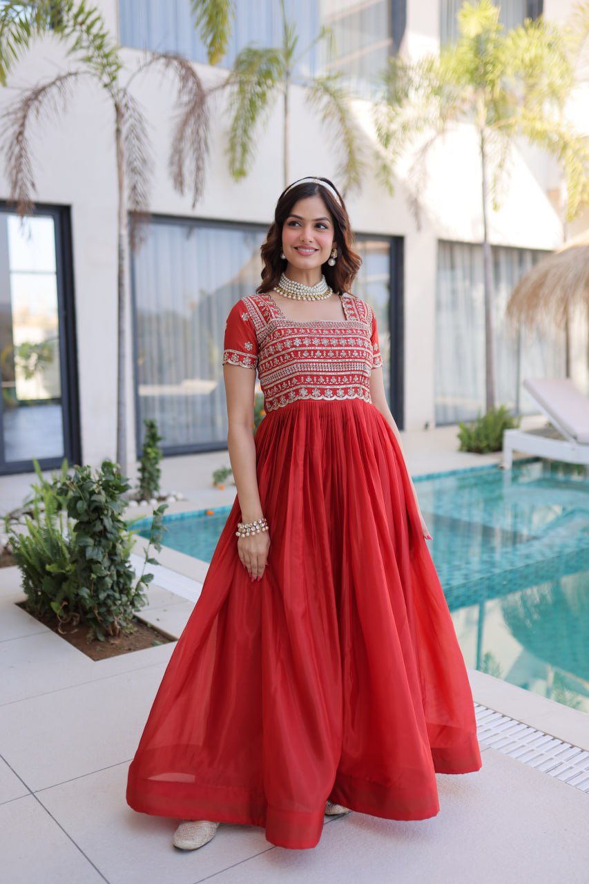 Stunning Flared Anarkali Gown – Perfect for Weddings & Festivals