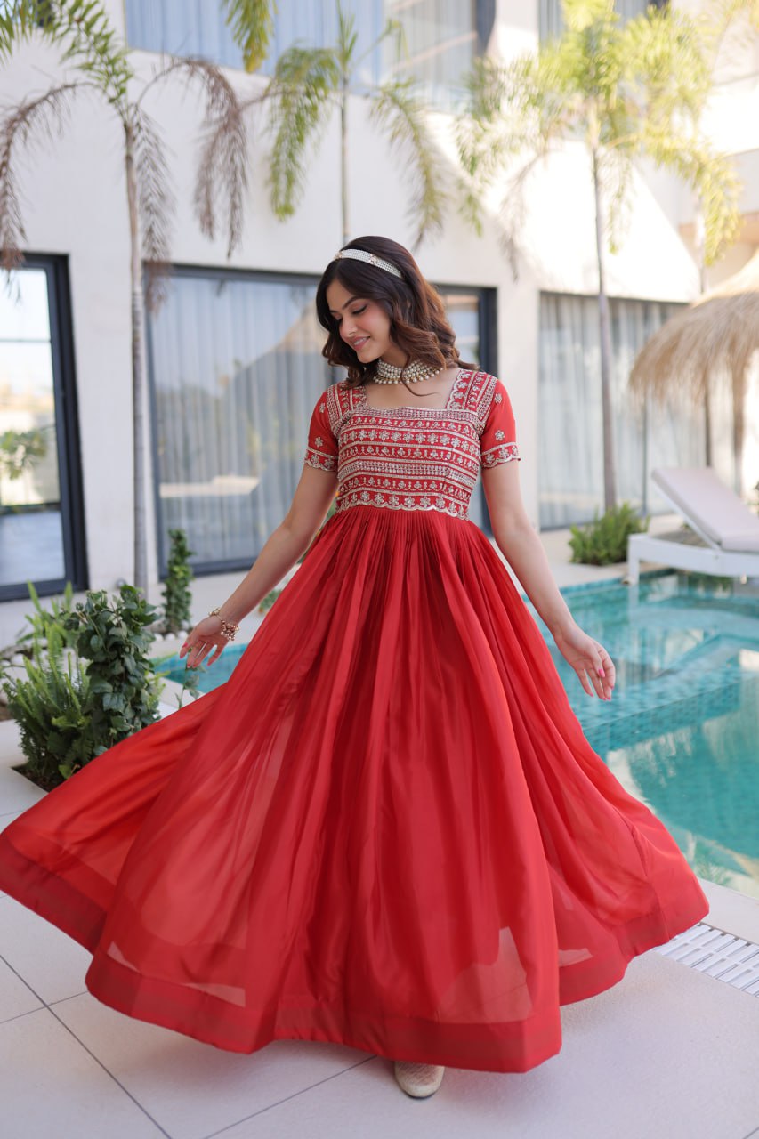 Stunning Flared Anarkali Gown – Perfect for Weddings & Festivals