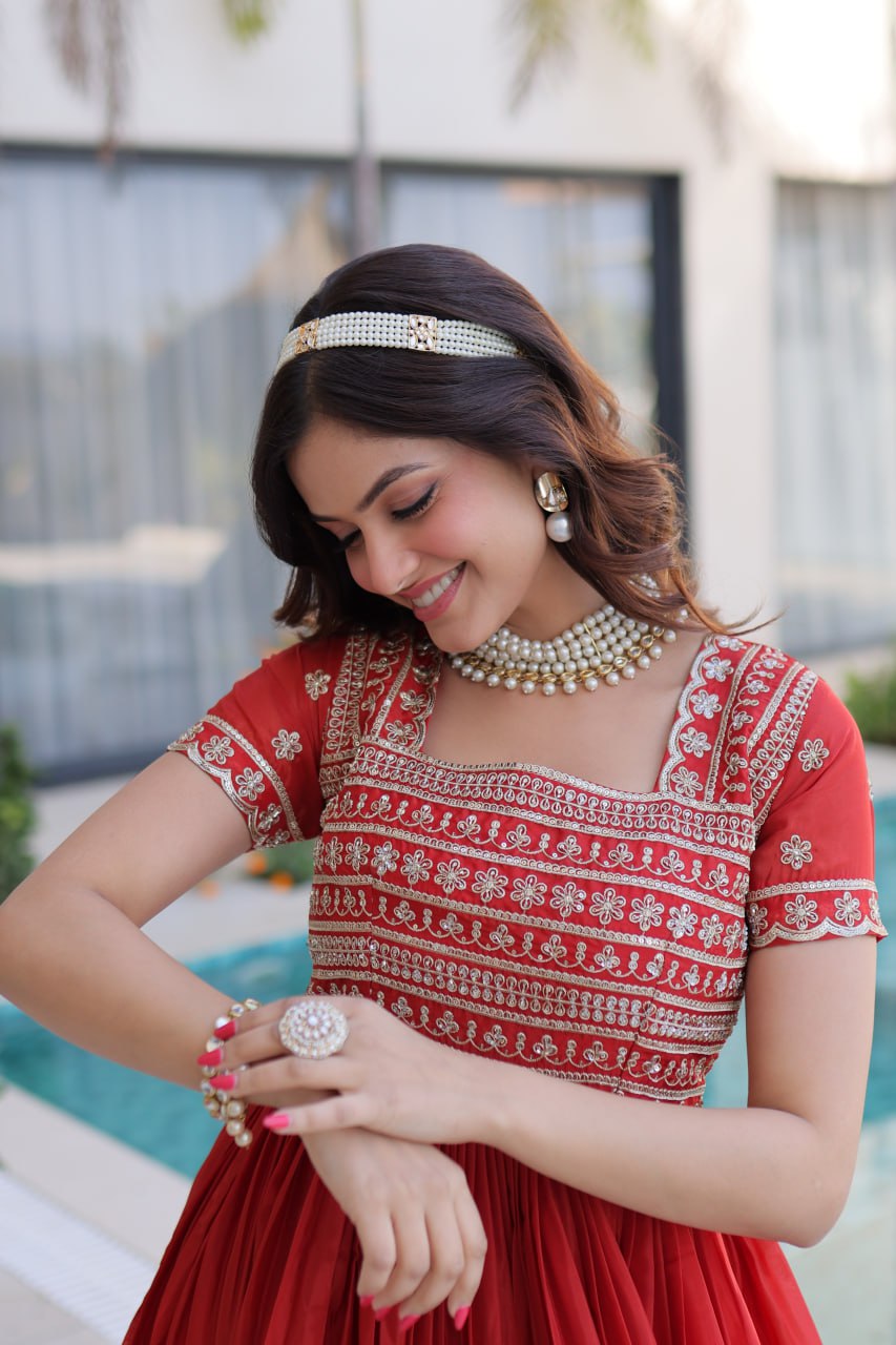 Stunning Flared Anarkali Gown – Perfect for Weddings & Festivals