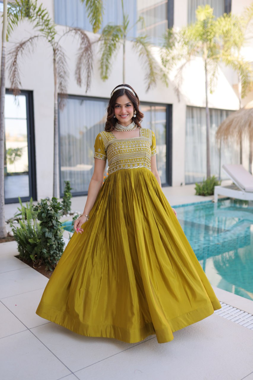 Stunning Flared Anarkali Gown – Perfect for Weddings & Festivals