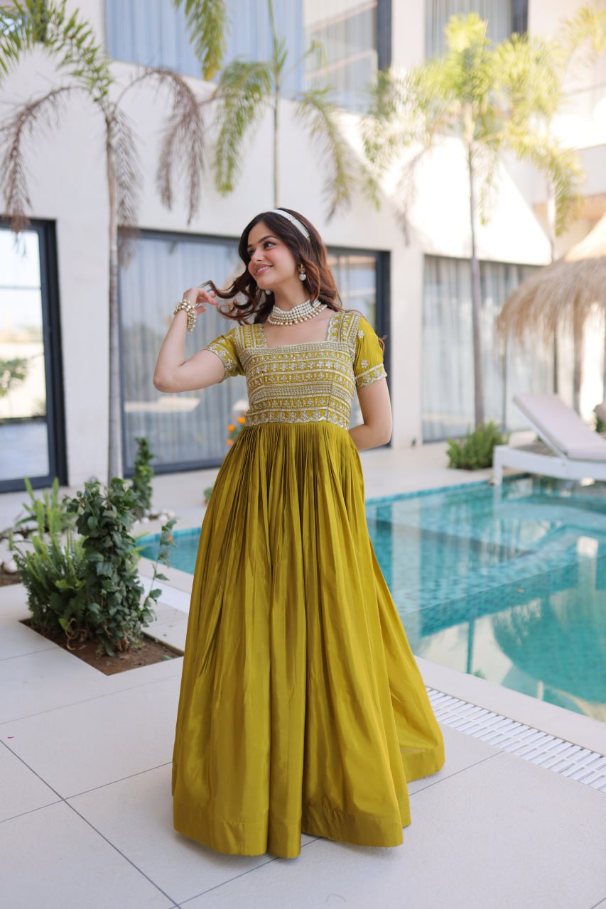 Stunning Flared Anarkali Gown – Perfect for Weddings & Festivals