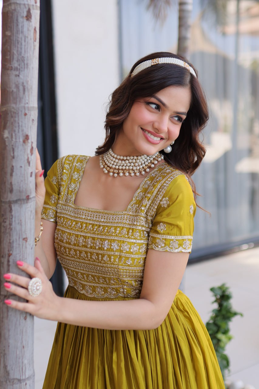 Stunning Flared Anarkali Gown – Perfect for Weddings & Festivals