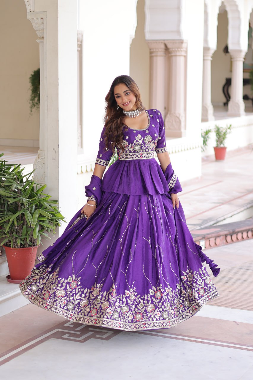 Premium Designer Sequins Embroidered Readymade Lehenga choli Set