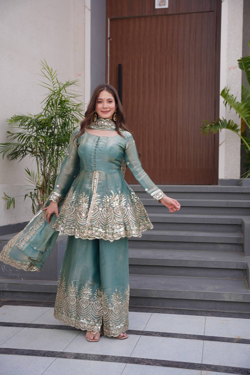 Designer Kurta Palazzo Set for Women | Embroidered Ethnic Wear Collection with Dupatta | Festive & Party Wear