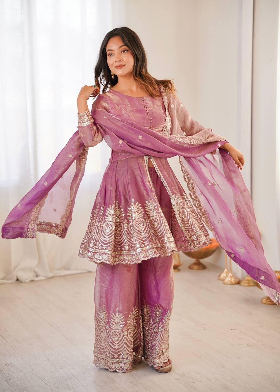 Designer Kurta Palazzo Set for Women | Embroidered Ethnic Wear Collection with Dupatta | Festive & Party Wear