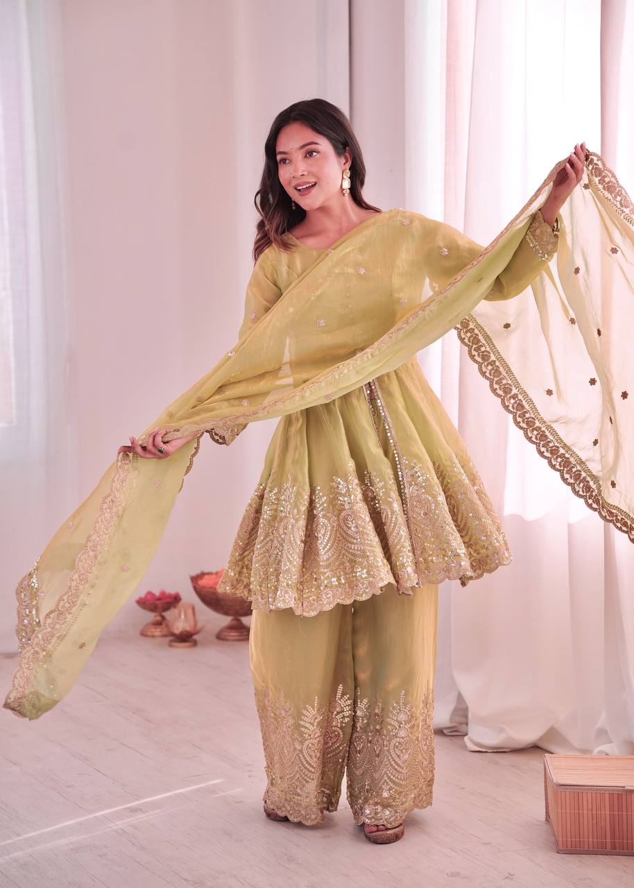 Designer Kurta Palazzo Set for Women | Embroidered Ethnic Wear Collection with Dupatta | Festive & Party Wear