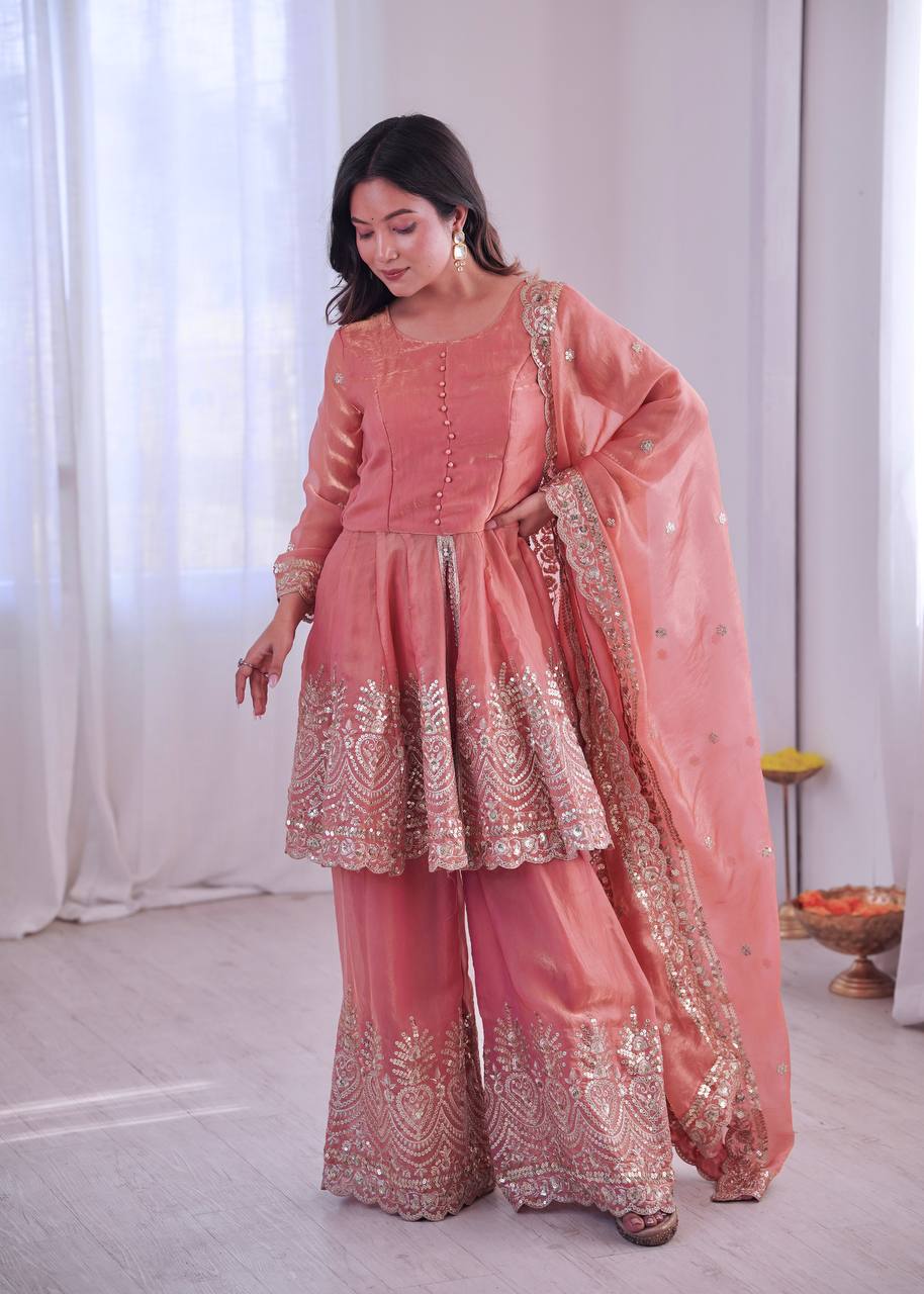 Designer Kurta Palazzo Set for Women | Embroidered Ethnic Wear Collection with Dupatta | Festive & Party Wear