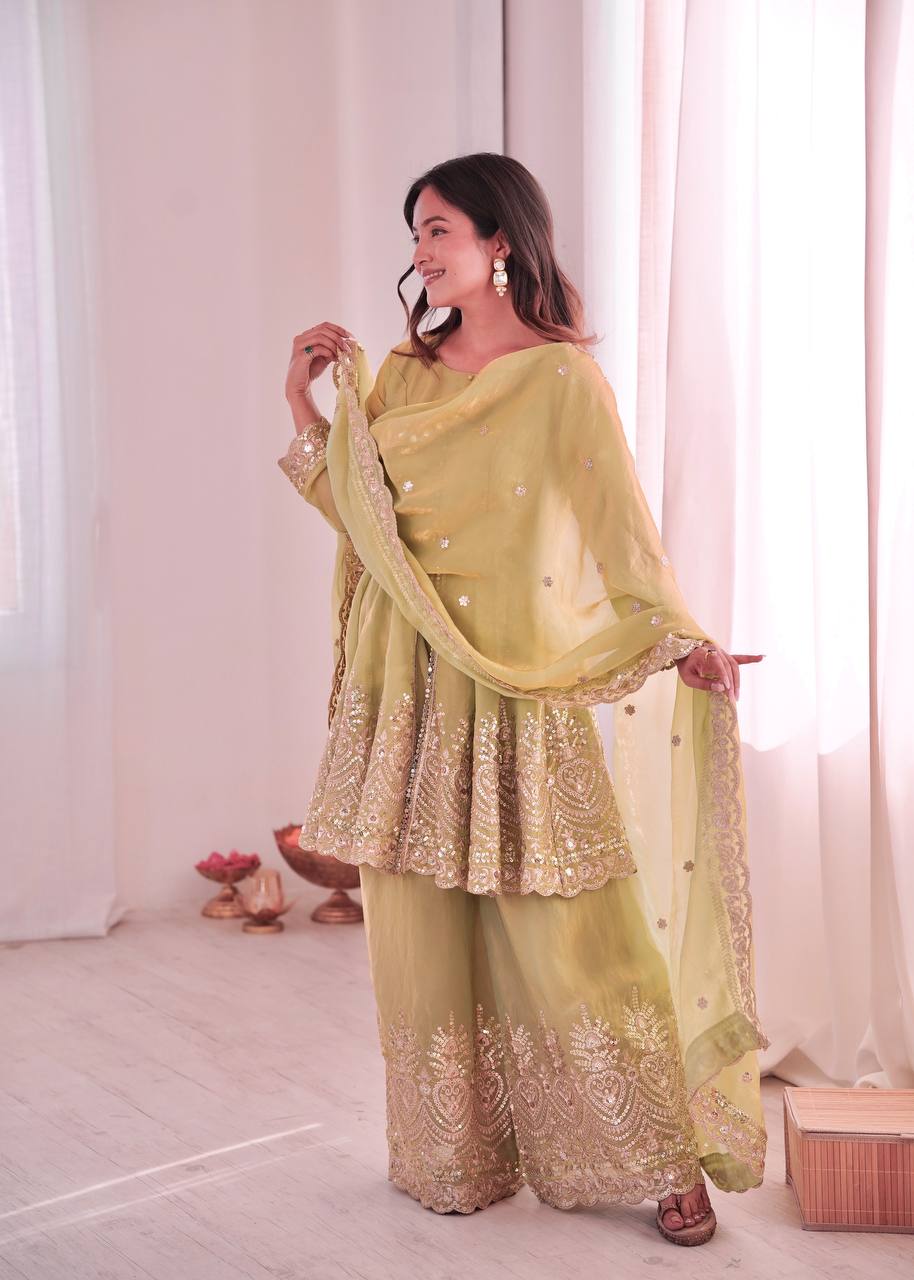 Designer Kurta Palazzo Set for Women | Embroidered Ethnic Wear Collection with Dupatta | Festive & Party Wear