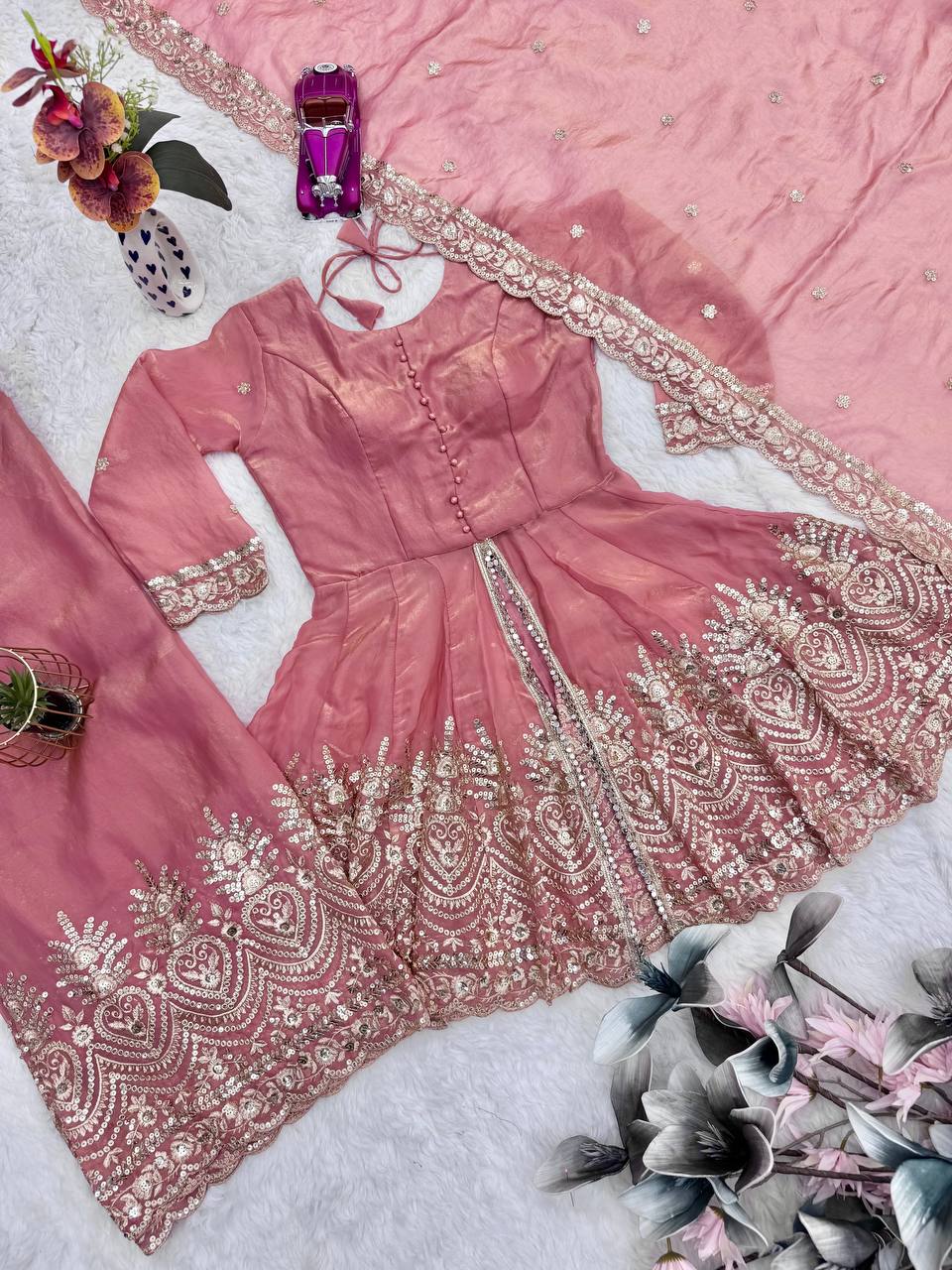 Designer Kurta Palazzo Set for Women | Embroidered Ethnic Wear Collection with Dupatta | Festive & Party Wear