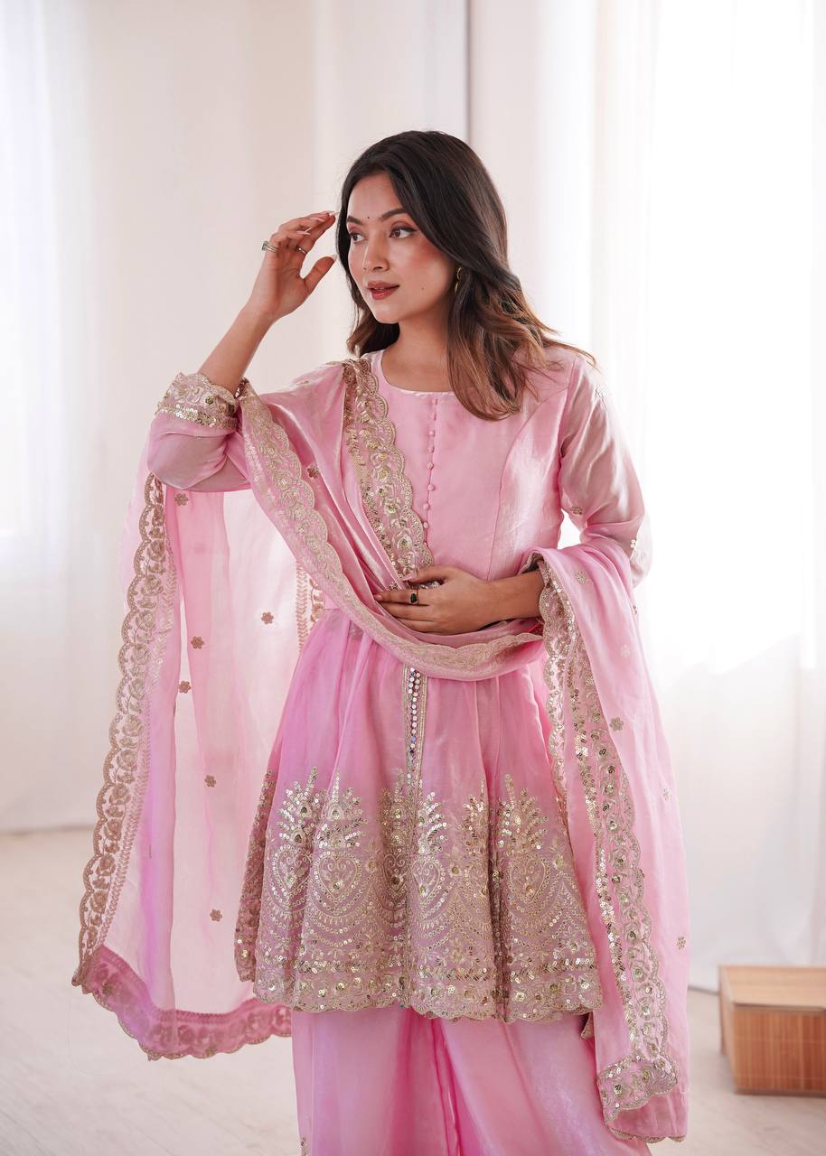 Designer Kurta Palazzo Set for Women | Embroidered Ethnic Wear Collection with Dupatta | Festive & Party Wear