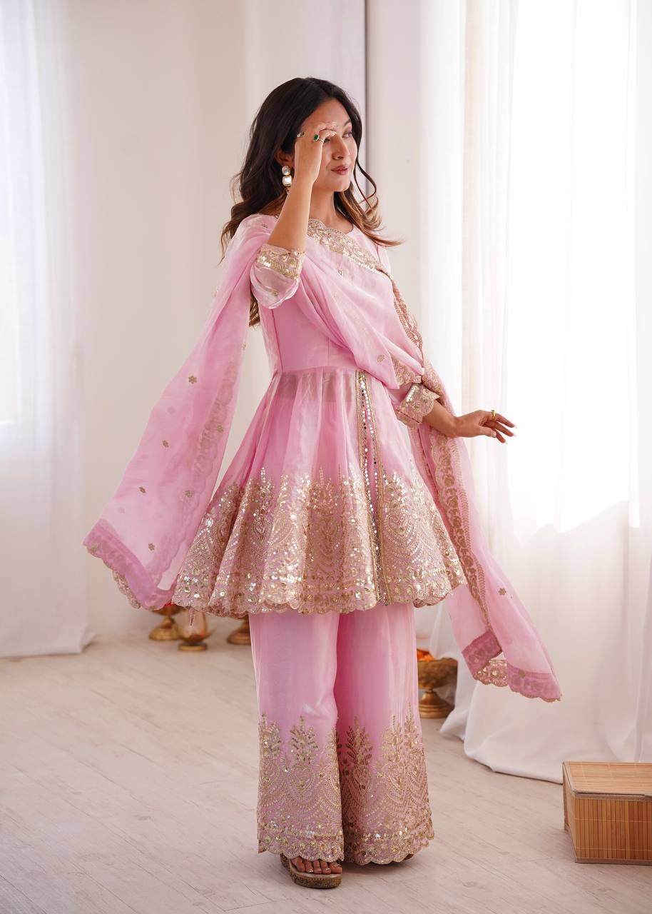 Designer Kurta Palazzo Set for Women | Embroidered Ethnic Wear Collection with Dupatta | Festive & Party Wear