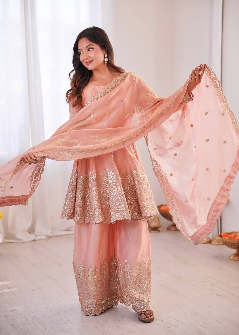 Designer Kurta Palazzo Set for Women | Embroidered Ethnic Wear Collection with Dupatta | Festive & Party Wear
