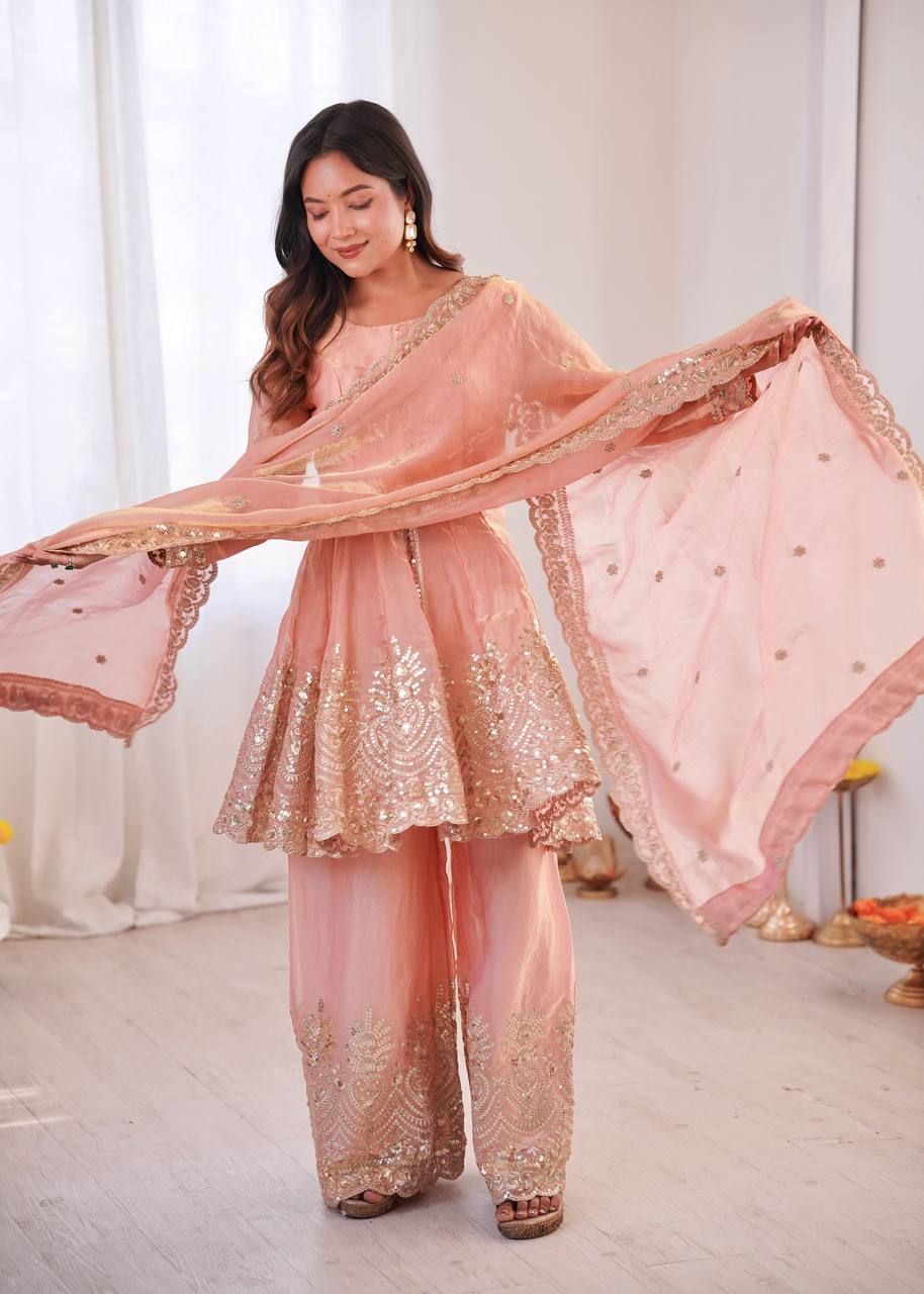 Designer Kurta Palazzo Set for Women | Embroidered Ethnic Wear Collection with Dupatta | Festive & Party Wear