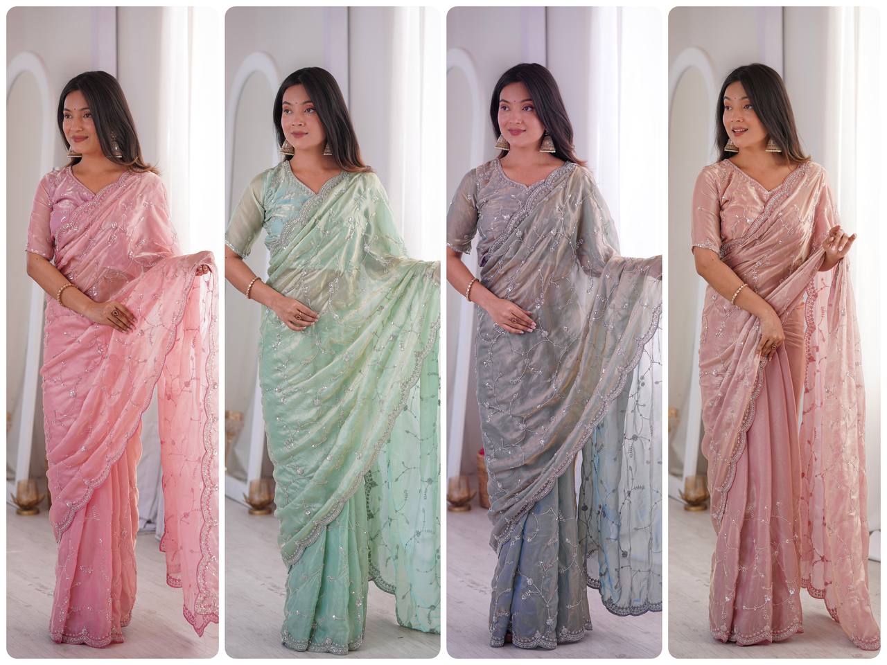 Designer Embroidered Saree for Women | Party Wear Lightweight Saree with Elegant Border | Festive & Wedding Collection
