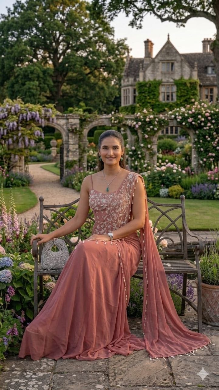 Elegant Pink Embroidered Saree for Women – Wedding & Party Look Ready To Wear
