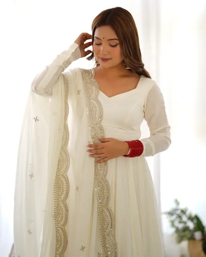 CLASSIC READYMADE  GOWN WITH PANT & DUPATTA SET