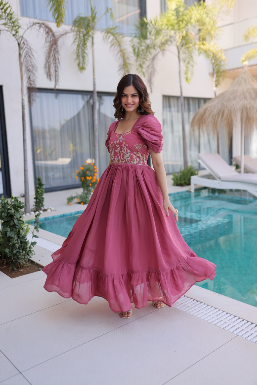 Latest Trending Anarkali Gown with Heavy Work