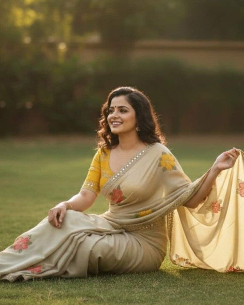 Beautiful Floral Work Saree for Women – Festive & Casual Wear