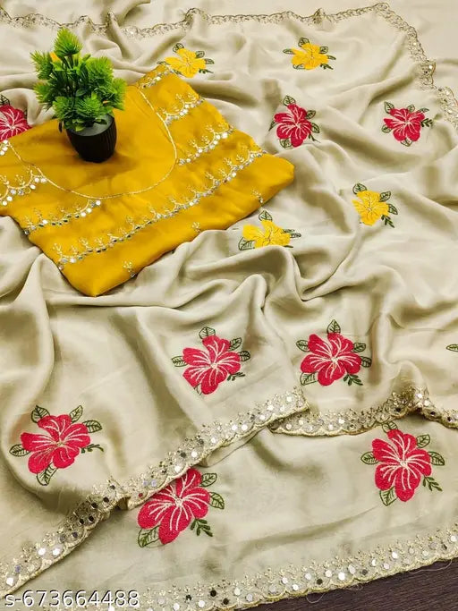 Beautiful Floral Work Saree for Women – Festive & Casual Wear