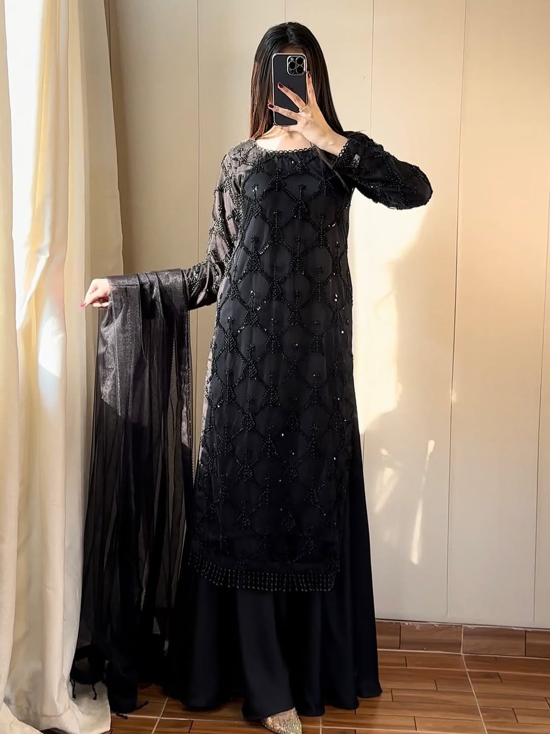 Graceful Long Kurta Set with Dupatta – Festive & Occasion Wear